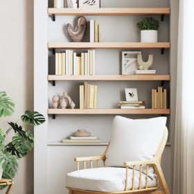 Solid beech wood wall shelf 100x20x4 cm by , Shelves and shelves - Ref: Foro24-356020, Price: 44,93 €, Discount: %