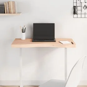 Solid beech wood desk board 80x(36-40)x4 cm by , Desk accessories and products - Ref: Foro24-356043, Price: 36,40 €, Discount: %