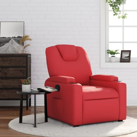 Sillón reclinable de cuero sintético rojo de , Sillones - Ref: Foro24-372394, Precio: 245,21 €, Descuento: %