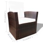 4-piece garden furniture set and brown synthetic rattan cushions by vidaXL, Garden sets - Ref: Foro24-42641, Price: 315,41 €,...