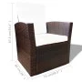 4-piece garden furniture set and brown synthetic rattan cushions by vidaXL, Garden sets - Ref: Foro24-42641, Price: 351,61 €,...