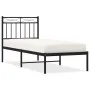 Bed frame with black metal headboard 75x190 cm by , Beds and slatted bases - Ref: Foro24-373681, Price: 63,15 €, Discount: %