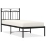 Estructura de cama con cabecero metal negro 75x190 cm de , Camas y somieres - Ref: Foro24-373681, Precio: 64,12 €, Descuento: %
