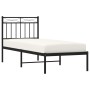 Estructura de cama con cabecero metal negro 75x190 cm de , Camas y somieres - Ref: Foro24-373681, Precio: 64,12 €, Descuento: %