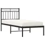 Estructura de cama con cabecero metal negro 75x190 cm de , Camas y somieres - Ref: Foro24-373681, Precio: 63,15 €, Descuento: %