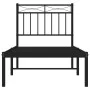 Estructura de cama con cabecero metal negro 75x190 cm de , Camas y somieres - Ref: Foro24-373681, Precio: 63,15 €, Descuento: %