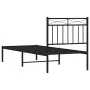 Estructura de cama con cabecero metal negro 75x190 cm de , Camas y somieres - Ref: Foro24-373681, Precio: 63,15 €, Descuento: %