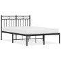 Estructura de cama con cabecero metal negro 120x190 cm de , Camas y somieres - Ref: Foro24-373688, Precio: 97,54 €, Descuento: %