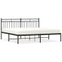Bed frame with black metal headboard 180x200 cm by , Beds and slatted bases - Ref: Foro24-373695, Price: 111,07 €, Discount: %