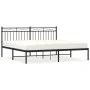 Bed frame with black metal headboard 180x200 cm by , Beds and slatted bases - Ref: Foro24-373695, Price: 104,33 €, Discount: %