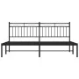 Bed frame with black metal headboard 180x200 cm by , Beds and slatted bases - Ref: Foro24-373695, Price: 104,33 €, Discount: %
