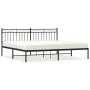 Estructura de cama con cabecero metal negro 193x203 cm de , Camas y somieres - Ref: Foro24-373697, Precio: 102,96 €, Descuent...