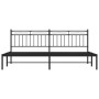 Bed frame with black metal headboard 193x203 cm by , Beds and slatted bases - Ref: Foro24-373697, Price: 104,31 €, Discount: %