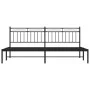 Estructura de cama con cabecero metal negro 193x203 cm de , Camas y somieres - Ref: Foro24-373697, Precio: 102,96 €, Descuent...