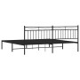 Bed frame with black metal headboard 193x203 cm by , Beds and slatted bases - Ref: Foro24-373697, Price: 104,31 €, Discount: %