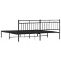 Estructura de cama con cabecero metal negro 193x203 cm de , Camas y somieres - Ref: Foro24-373697, Precio: 102,96 €, Descuent...
