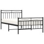 Estructura de cama con cabecero y estribo metal negro 100x200cm de , Camas y somieres - Ref: Foro24-373704, Precio: 77,73 €, ...
