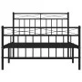 Bed frame with headboard and black metal footboard 100x200cm by , Beds and slatted bases - Ref: Foro24-373704, Price: 76,25 €...
