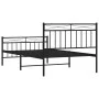 Bed frame with headboard and black metal footboard 100x200cm by , Beds and slatted bases - Ref: Foro24-373704, Price: 76,25 €...
