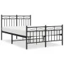 Bed frame with headboard and footboard black metal 120x190 cm by , Beds and slatted bases - Ref: Foro24-373706, Price: 94,94 ...