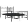 Bettgestell mit Kopf- und Fußteil aus schwarzem Metall, 120 x 190 cm von , Betten und Lattenroste - Ref: Foro24-373706, Preis...