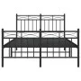 Bed frame with headboard and footboard black metal 120x190 cm by , Beds and slatted bases - Ref: Foro24-373706, Price: 94,94 ...