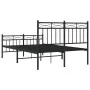 Bed frame with headboard and footboard black metal 120x190 cm by , Beds and slatted bases - Ref: Foro24-373706, Price: 94,94 ...