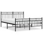 Estructura de cama cabecero y estribo metal negro 160x200 cm de , Camas y somieres - Ref: Foro24-373712, Precio: 125,13 €, De...