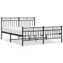 Estructura de cama cabecero y estribo metal negro 160x200 cm de , Camas y somieres - Ref: Foro24-373712, Precio: 123,17 €, De...
