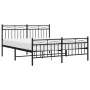 Estructura de cama cabecero y estribo metal negro 160x200 cm de , Camas y somieres - Ref: Foro24-373712, Precio: 123,17 €, De...