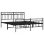 Black metal headboard and footboard bed frame 160x200 cm by , Beds and slatted bases - Ref: Foro24-373712, Price: 123,17 €, D...