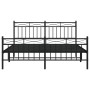 Bettgestell mit Kopf- und Fußteil aus schwarzem Metall, 160 x 200 cm von , Betten und Lattenroste - Ref: Foro24-373712, Preis...