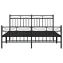 Estructura de cama cabecero y estribo metal negro 160x200 cm de , Camas y somieres - Ref: Foro24-373712, Precio: 123,17 €, De...