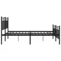 Estructura de cama cabecero y estribo metal negro 160x200 cm de , Camas y somieres - Ref: Foro24-373712, Precio: 123,17 €, De...