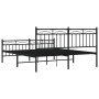 Estructura de cama cabecero y estribo metal negro 160x200 cm de , Camas y somieres - Ref: Foro24-373712, Precio: 125,13 €, De...