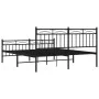 Estructura de cama cabecero y estribo metal negro 160x200 cm de , Camas y somieres - Ref: Foro24-373712, Precio: 123,17 €, De...