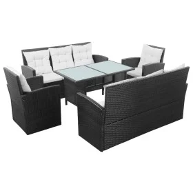 5-piece garden sofa set and black synthetic rattan cushions by vidaXL, Garden sets - Ref: Foro24-43972, Price: 863,06 €, Disc...