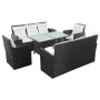 5-piece garden sofa set and black synthetic rattan cushions by vidaXL, Garden sets - Ref: Foro24-43972, Price: 863,06 €, Disc...