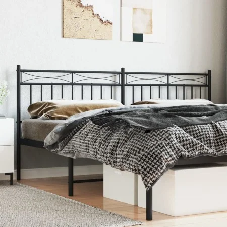 Black metal headboard 180 cm by , Headboards and footboards - Ref: Foro24-373727, Price: 32,40 €, Discount: %