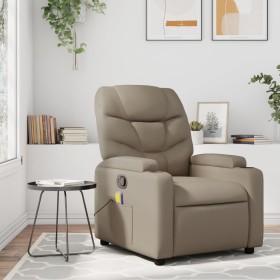 Cappuccino-colored synthetic leather reclining massage chair by , Armchairs - Ref: Foro24-372478, Price: 237,89 €, Discount: %