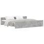 Concrete gray bed frame with headboard and footboard 200x200cm by , Beds and slatted bases - Ref: Foro24-3203736, Price: 128,...
