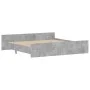 Concrete gray bed frame with headboard and footboard 200x200cm by , Beds and slatted bases - Ref: Foro24-3203736, Price: 128,...