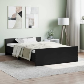 Bed frame with black headboard and footboard 120x200 cm by , Beds and slatted bases - Ref: Foro24-3203741, Price: 126,61 €, D...