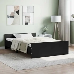 Bed frame with black headboard and footboard 120x200 cm by , Beds and slatted bases - Ref: Foro24-3203741, Price: 125,02 €, D...