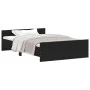 Bed frame with black headboard and footboard 120x200 cm by , Beds and slatted bases - Ref: Foro24-3203741, Price: 125,02 €, D...