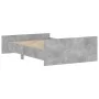 Concrete gray bed frame with headboard and footboard 120x200cm by , Beds and slatted bases - Ref: Foro24-3203743, Price: 133,...