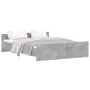 Concrete gray bed frame with headboard and footboard 150x200cm by , Beds and slatted bases - Ref: Foro24-3203757, Price: 134,...