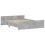 Concrete gray bed frame with headboard and footboard 150x200cm by , Beds and slatted bases - Ref: Foro24-3203757, Price: 134,...