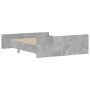Concrete gray bed frame with headboard and footboard 150x200cm by , Beds and slatted bases - Ref: Foro24-3203757, Price: 134,...