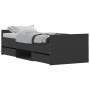 Bed frame with black headboard and footboard 75x190 cm by , Beds and slatted bases - Ref: Foro24-3203818, Price: 134,13 €, Di...